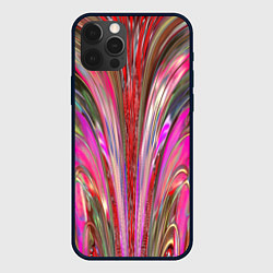Чехол для iPhone 12 Pro Max Размытый узор с розовыми и серыми тонами, цвет: 3D-черный
