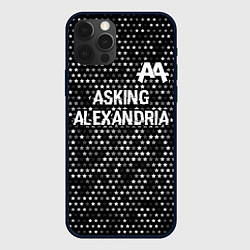 Чехол для iPhone 12 Pro Max Asking Alexandria glitch на темном фоне: символ св, цвет: 3D-черный