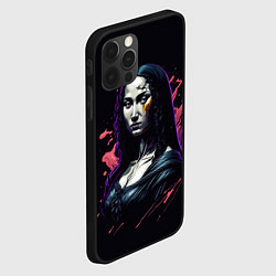 Чехол для iPhone 12 Pro Max Мона Лиза - современный арт, цвет: 3D-черный — фото 2