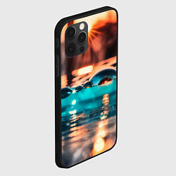 Чехол для iPhone 12 Pro Max Поверхность воды на закате макро, цвет: 3D-черный — фото 2