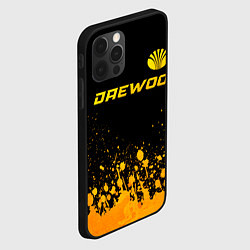 Чехол для iPhone 12 Pro Max Daewoo - gold gradient: символ сверху, цвет: 3D-черный — фото 2