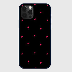 Чехол для iPhone 12 Pro Max Розовый фламинго патерн, цвет: 3D-черный