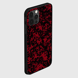 Чехол для iPhone 12 Pro Max Красно-чёрная пятнистая текстура, цвет: 3D-черный — фото 2