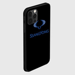 Чехол для iPhone 12 Pro Max Ssang Yong auto, цвет: 3D-черный — фото 2