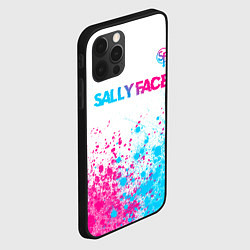 Чехол для iPhone 12 Pro Max Sally Face neon gradient style: символ сверху, цвет: 3D-черный — фото 2