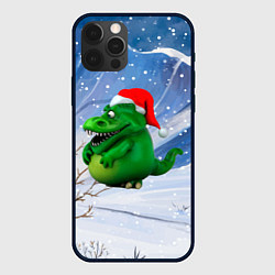 Чехол iPhone 12 Pro Max Толстый дракон на снежном фоне