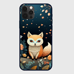 Чехол для iPhone 12 Pro Max Фэнтезийная лисичка в лесу фолк-арт, цвет: 3D-черный