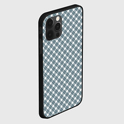 Чехол для iPhone 12 Pro Max Бело-серый узор в клетку, цвет: 3D-черный — фото 2