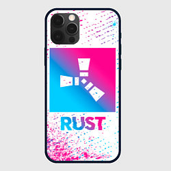 Чехол для iPhone 12 Pro Max Rust neon gradient style, цвет: 3D-черный