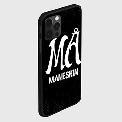 Чехол для iPhone 12 Pro Max Maneskin glitch на темном фоне, цвет: 3D-черный — фото 2