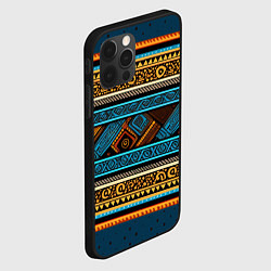 Чехол для iPhone 12 Pro Max Этнический рисунок в горизонтальную полоску, цвет: 3D-черный — фото 2