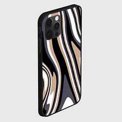 Чехол для iPhone 12 Pro Max Абстракция чёрно-бежевая, цвет: 3D-черный — фото 2