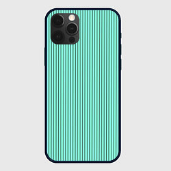 Чехол для iPhone 12 Pro Max Мятный полосатый, цвет: 3D-черный