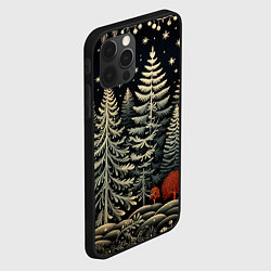 Чехол для iPhone 12 Pro Max Новогоднее настроение лес, цвет: 3D-черный — фото 2