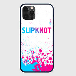 Чехол для iPhone 12 Pro Max Slipknot neon gradient style посередине, цвет: 3D-черный