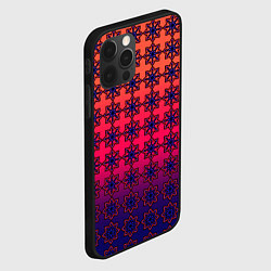 Чехол для iPhone 12 Pro Max Паттерн стилизованные цветы оранж-фиолетовый, цвет: 3D-черный — фото 2
