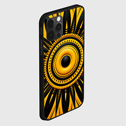 Чехол для iPhone 12 Pro Max Желто-черный узор в африканском стиле, цвет: 3D-черный — фото 2