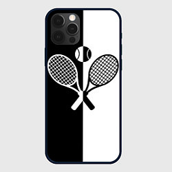 Чехол для iPhone 12 Pro Max Теннис - чёрно белое, цвет: 3D-черный