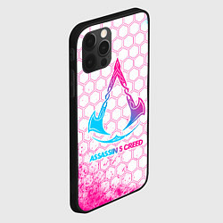 Чехол для iPhone 12 Pro Max Assassins Creed neon gradient style, цвет: 3D-черный — фото 2