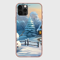 Чехол iPhone 12 Pro Max Новый год и снеговик