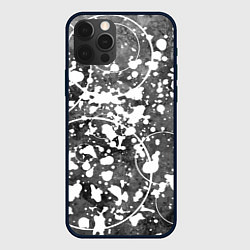 Чехол для iPhone 12 Pro Max Абстракция - круги на сером, цвет: 3D-черный