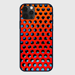 Чехол для iPhone 12 Pro Max Перфорированная металлическая текстура, цвет: 3D-черный