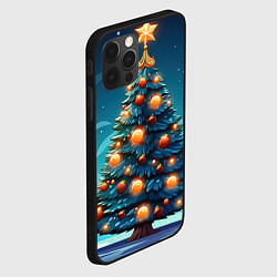 Чехол для iPhone 12 Pro Max Новогодняя елка с шарами, цвет: 3D-черный — фото 2