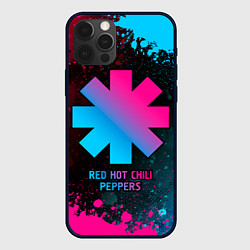 Чехол для iPhone 12 Pro Max Red Hot Chili Peppers - neon gradient, цвет: 3D-черный