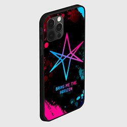 Чехол для iPhone 12 Pro Max Bring Me the Horizon - neon gradient, цвет: 3D-черный — фото 2