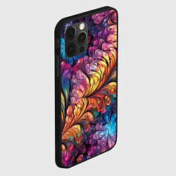 Чехол для iPhone 12 Pro Max Витиеватый разноцветный абстрактный узор, цвет: 3D-черный — фото 2