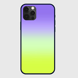 Чехол для iPhone 12 Pro Max Фиолетовый мятный и желто-зеленый градиент, цвет: 3D-черный