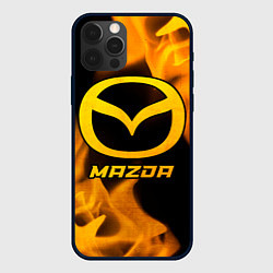 Чехол для iPhone 12 Pro Max Mazda - gold gradient, цвет: 3D-черный