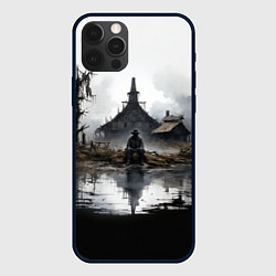 Чехол для iPhone 12 Pro Max Изба на болоте, цвет: 3D-черный
