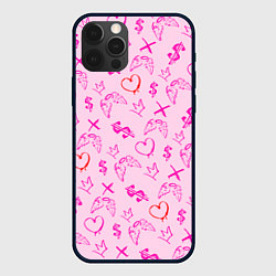 Чехол для iPhone 12 Pro Max Паттерн - розовые граффити, цвет: 3D-черный