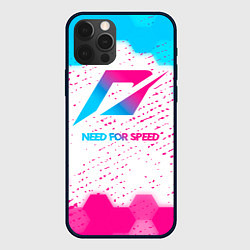 Чехол для iPhone 12 Pro Max Need for Speed neon gradient style, цвет: 3D-черный