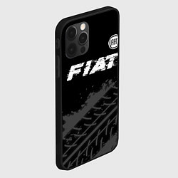 Чехол для iPhone 12 Pro Max Fiat speed на темном фоне со следами шин посередин, цвет: 3D-черный — фото 2