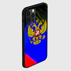 Чехол для iPhone 12 Pro Max Герб РФ патриотический стиль, цвет: 3D-черный — фото 2