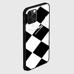 Чехол для iPhone 12 Pro Max Алиса шахматная клетка, цвет: 3D-черный — фото 2