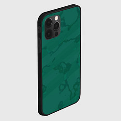 Чехол для iPhone 12 Pro Max Серо-зеленые разводы, цвет: 3D-черный — фото 2