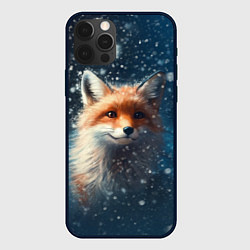 Чехол для iPhone 12 Pro Max Fox in the snow, цвет: 3D-черный