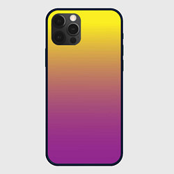 Чехол для iPhone 12 Pro Max Желто-фиолетовый градиент, цвет: 3D-черный