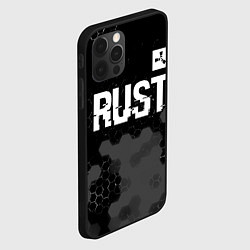 Чехол для iPhone 12 Pro Max Rust glitch на темном фоне посередине, цвет: 3D-черный — фото 2