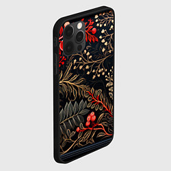 Чехол для iPhone 12 Pro Max Заснеженные тропы новогодний орнамент, цвет: 3D-черный — фото 2