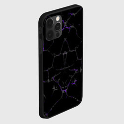 Чехол для iPhone 12 Pro Max Фиолетовые трещины, цвет: 3D-черный — фото 2
