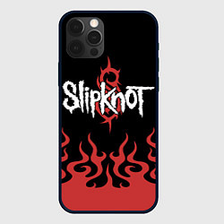 Чехол для iPhone 12 Pro Max Slipknot в огне, цвет: 3D-черный