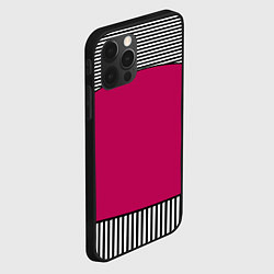 Чехол для iPhone 12 Pro Max Узор из красного и черно-белых полос, цвет: 3D-черный — фото 2