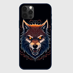 Чехол для iPhone 12 Pro Max Серый хищник, цвет: 3D-черный