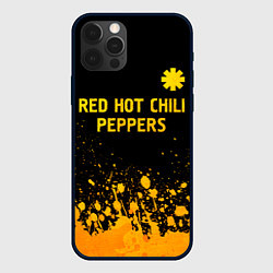 Чехол для iPhone 12 Pro Max Red Hot Chili Peppers - gold gradient посередине, цвет: 3D-черный