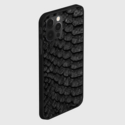 Чехол для iPhone 12 Pro Max Черная кожа рептилии, цвет: 3D-черный — фото 2