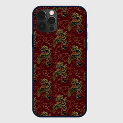 Чехол для iPhone 12 Pro Max Азиатский стиль дракона, цвет: 3D-черный